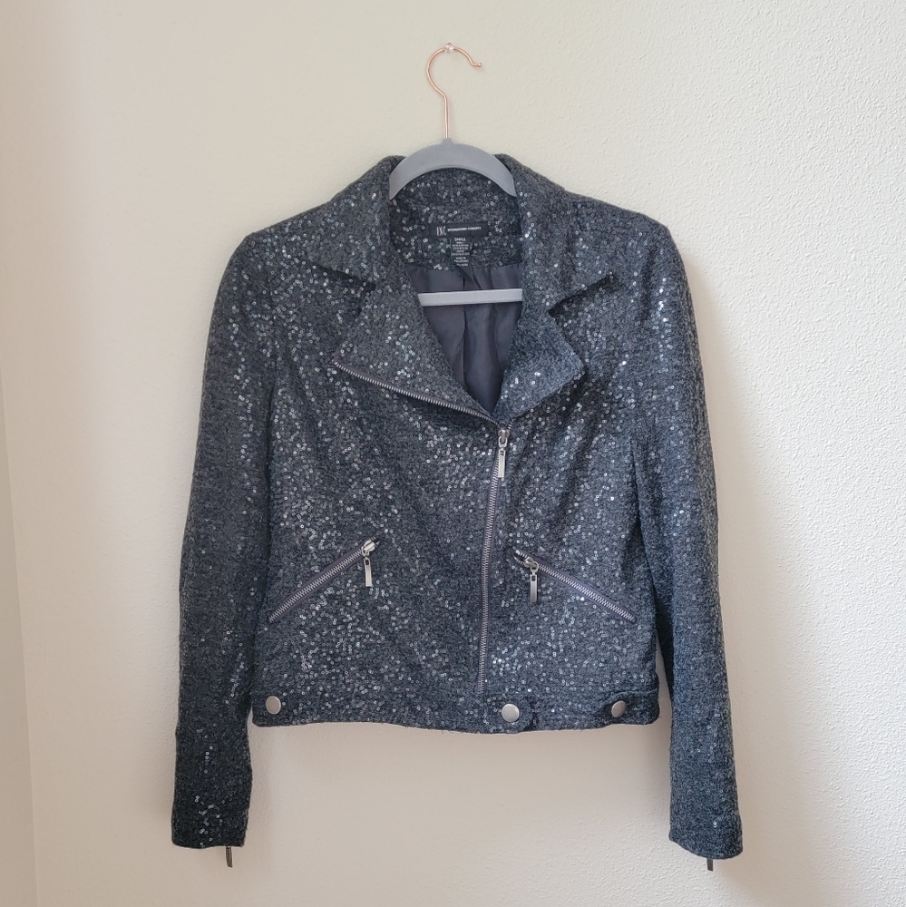 INC Black Sequin Jacket - Small
